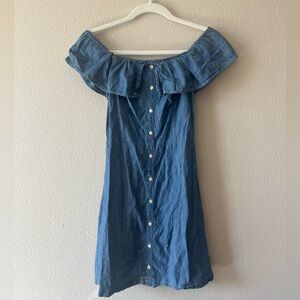 Hollister Blue Denim Off-Shoulder Dress